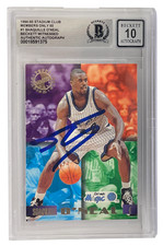 Shaquille O'Neal Signed 1994-95 Topps Stadium Club #1 BAS Slabbed Auto Grade 10