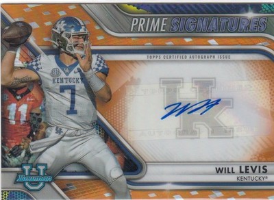 2023 Topps Bowman Univ Chrome Will Levis Prime Signatures Auto /25 PCS-WL Z1