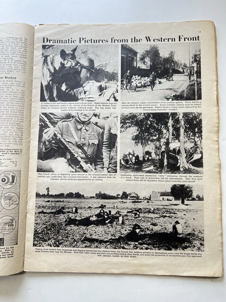 1939 WW2 THE WAR WEEKLY **Rare First Edition** MAGAZINE Photos No. 1 10/27/39 - Image 4 of 4