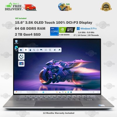 Dell XPS 9530 15,6   3,5K OLED Touch Laptop 64GB DDR5 RTX 4050 2TB SSD, i7-13700H
