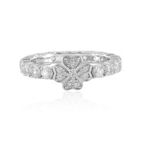 Cavill Zirkonring Damen Silber Ring BlüTenform Rundschliff Sterlingsilber