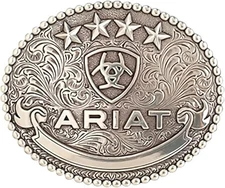Ariat Mens Oval Logo Antique Silver Belt Buckle