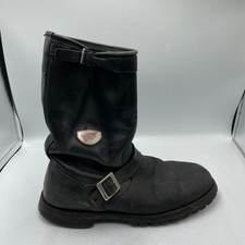 Red Wing Shoes Motorcycle Boots Mens Core Black Leather Mid Calf Buckle Strap