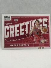 2024-25 Panini NBA Hoops Matas Buzelis Rookie Greetings Insert #16 Chicago Bulls