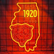16"x10" Chicago Bears 1920 IL Vivid LED Neon Sign With Dimmer USB Powered Light