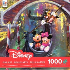 Ceaco jigsaw puzzle, Moonlight in Venice, Mickey  Minnie, 1000 pcs 3377-4