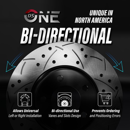 Front Drill Slot Brake Rotors Pair For 2015-2020 Ford Mustang 5.0L Bullitt GT V8 - Picture 3 of 12