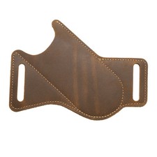 Leather Knife Sheath 6.14" x 4.61" Genuine Leather for Hiking, Brown