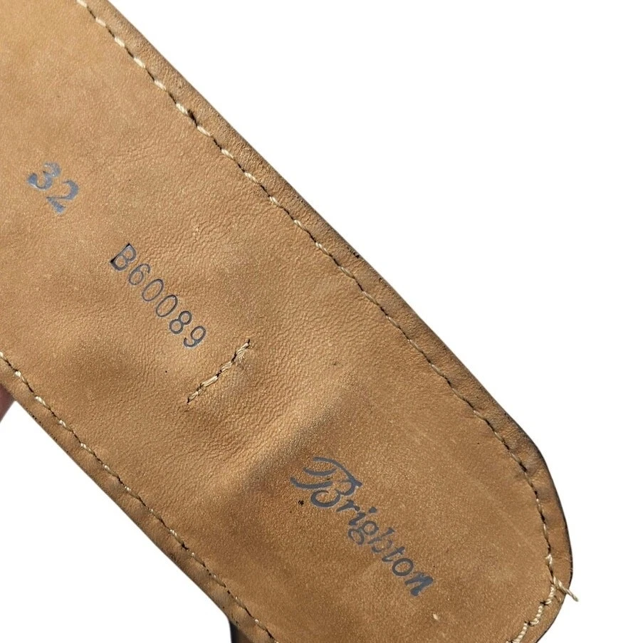 Y2K Brighton 32 Brown Pebble Leather Stretch Boho Floral Western Cowgirl Belt - Image 2 of 4