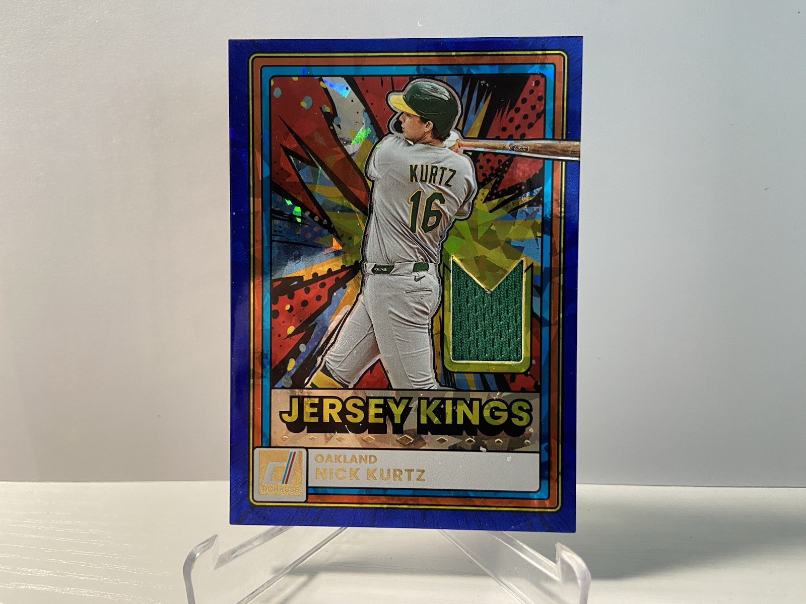 2026 DONRUSS BASEBALL * NICK KURTZ A'S * CRACKED ICE GAME / EVENT JERSEY CARD 🐘