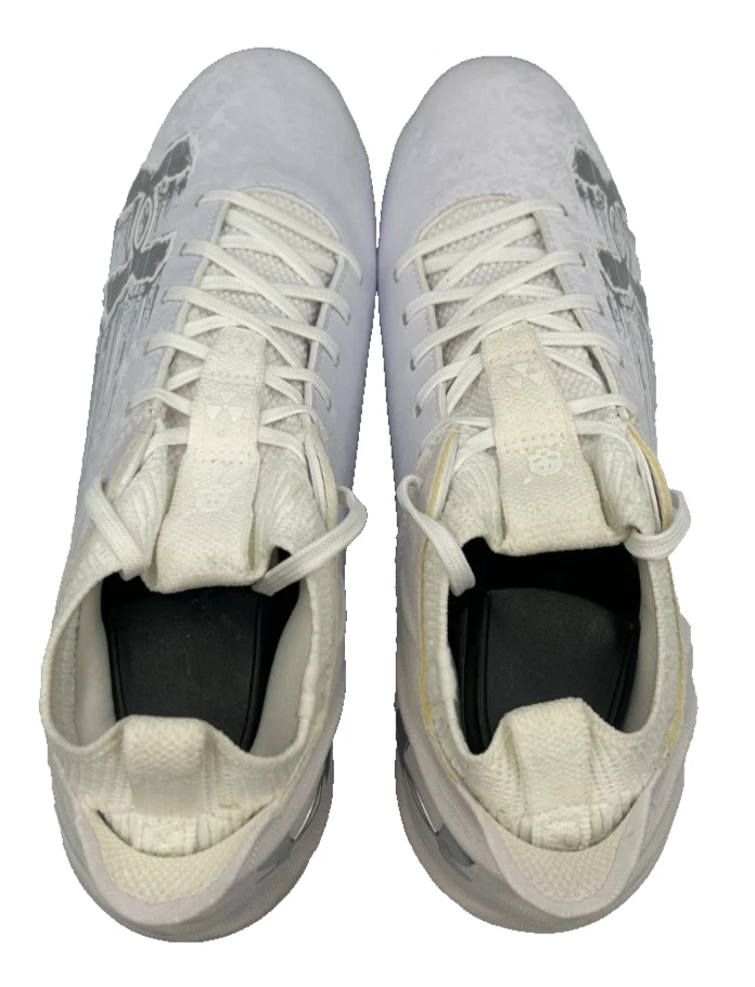 Under Armour Men's Spotlight Clone Lace Up Football Cleats White Size:14 141J - Image 3 of 4