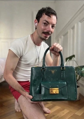 sac Prada BN2732 Saffiano Vernice Cobalto - Photo 1/4