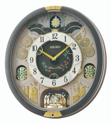 Seiko Melodies in Motion Glockenspiel musikalische Quarz Wanduhr QXM385N