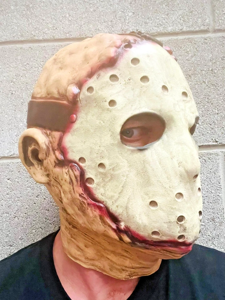Maschera Di Jason Voorhees In Lattice Halloween 13° Assassino Costume Horror - Immagine 2 di 4