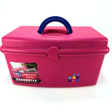 Vintage Caboodles Cosmetic Makeup Organizer Case Pink 2720 Mirror Tray USA 90s