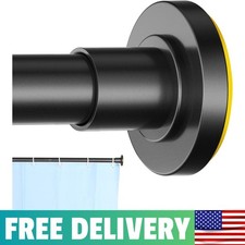 Black Shower Curtain Rod 31 to 80 Inch,1 Inch Diameter Adjustable Spring Tension