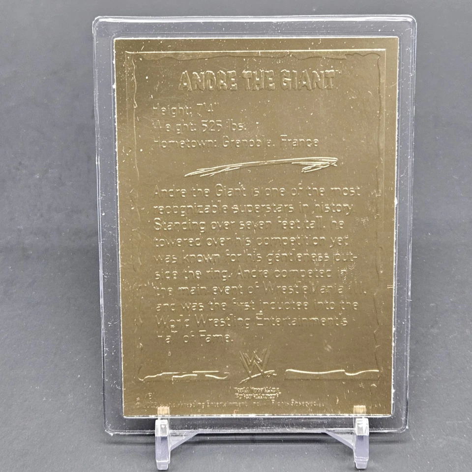 WWE/WWF Danbury Mint 22KT Gold Card #1 Andre The Giant - Image 2 of 2