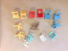 LOT PLAYMOBIL / 13 CHAISES DE JARDIN (9 PLIANTES) , 1 ROCKING CHAIR / TBE
