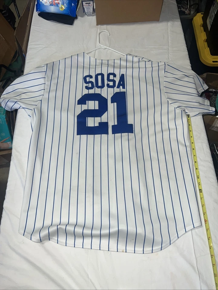 Camiseta deportiva de béisbol vintage majestuosa auténtica MLB de los Chicago Cubs Sammy Sosa #21 XL Foto 4 de 4