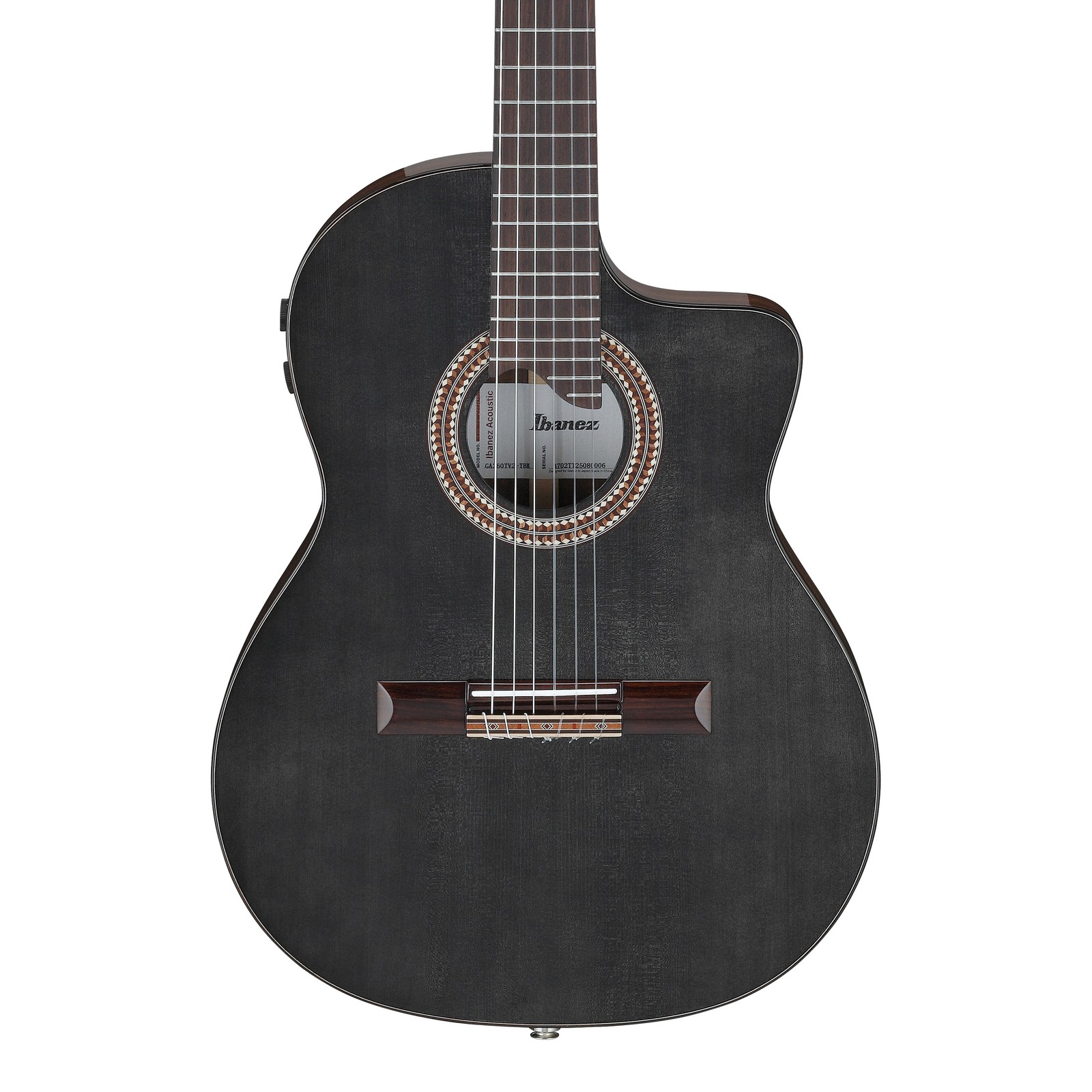 Ibanez GA360TCE-TBK Thinline Electro Acoustic Guitar, Transparent Black (NEW)