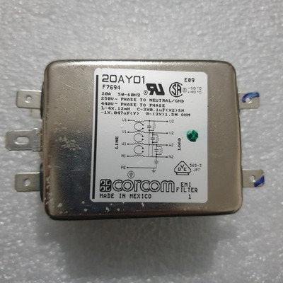 1pc NOS CORCOM 20AY01 Three Phase (Wye) POWER EMC/EMI Line Filter 20 A 50/60Hz
