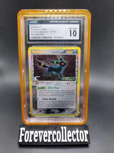 2005 Pokemon EX Delta Species Umbreon Reverse Holo Stamped #17 CGC 10 LOW POP