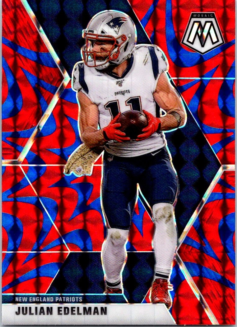 2020 Panini Mosaic #138 Julian Edelman Prizm Reactive Blue