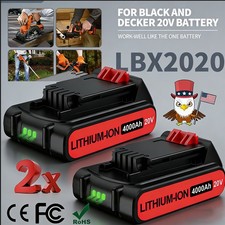 2Pack NEW 20V Lithium-ion Battery for BLACK DECKER 20 Volt LBXR20 LBX2040 4.0Ah