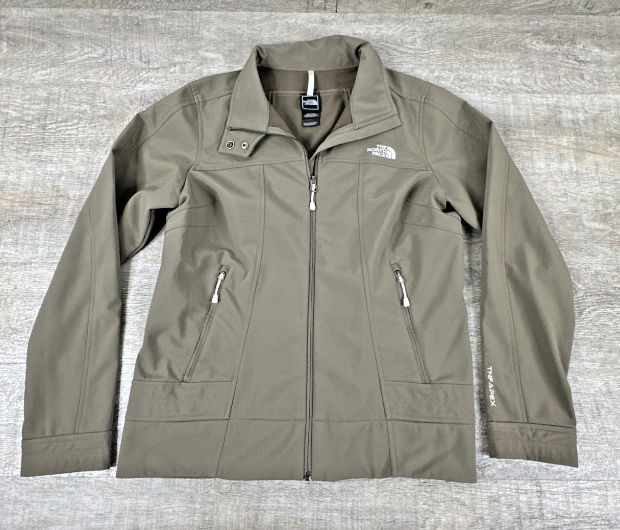 The North Face Women's Apex Bionic Softshell Jacket Tan Khaki Brown Size L