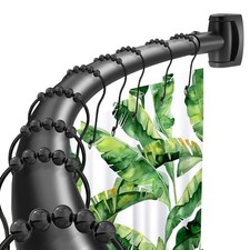 Black Curved Shower Curtain Rod35-76 Inches Adjustable Length Curved Shower R...