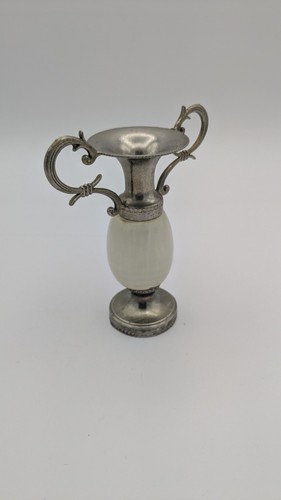 Vintage Stone and Metal Bud Vase Miniature Amphora Vase Boho Decor - Picture 5 of 19