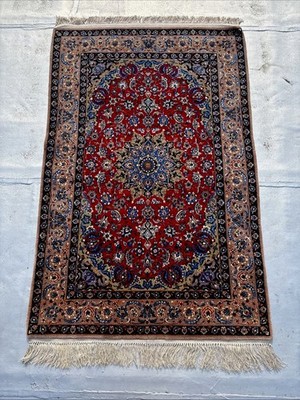 3.6 X 5.6 Kork Wool & Silk Fine 700 KPSI Esfehaan Rug Scarlet Sky Mushroom Rust