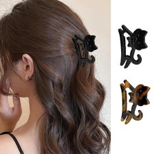 2pcs Winter Cat Hair Clips - Cute Black Brown Cat Claw Clips Small Size Winte...
