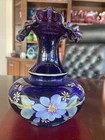 Fenton Royal Purple Colonial Scroll Vase Historic Collection Signed Don Fenton