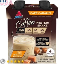 Café Caramel Protein Shakes 15g Protein Low Carb Meal Replacement 4 Pack New