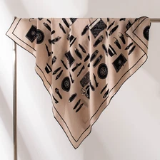 70% Cashmere 30% Silk Scarf 53'' equipment Print Neckerchief Shawl Bandana Wrap