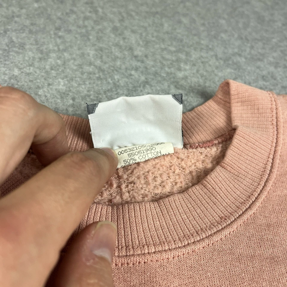 Sudadera Lee de Colección Años 80 90 Para Hombre Grande Rosa Pullover En Blanco Cuello Redondo Foto 3 de 4