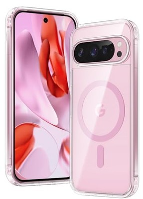 for Google Pixel 9 Case: Pixel 9 Pro Magnetic Non-Yellowing Clear Slim Case