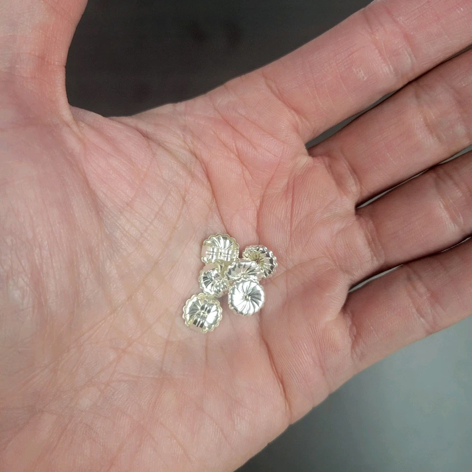 6 PIEZAS - 9mm Extra Grande Pendiente Trasero Plata Esterlina Pesado Pendiente Soporte .925 Foto 2 de 2