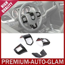 Carbon Fiber Steering Wheel Cover Trim For Dodge Charger Challenger Dart 2009-14