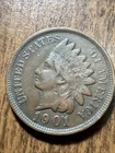 1901 Indian Head Cent Penny  VF Condition Nice Details “Actual Coin Pictured"
