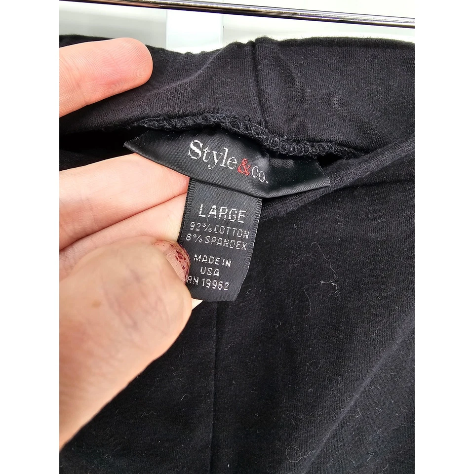 Leggings Style & Co para mujer talla L negros con pedrería Foto 3 de 4