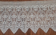 Fleur De Lis Window Valance Ivory Knit Lace S...