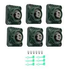 6PCS UCF202-10 Pillow Block Bearing 5/8" Bore 4-Bolt Self-Aligning Solid Base