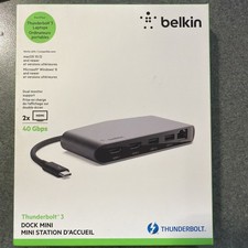 Belkin Thunderbolt 3 USB-C Docking Station Mini Hub Windows PC Mac F4U098BT