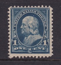 Scott #264 Benjamin Franklin 1c ( Single ) 1895 Used Hinged Wtrmkd