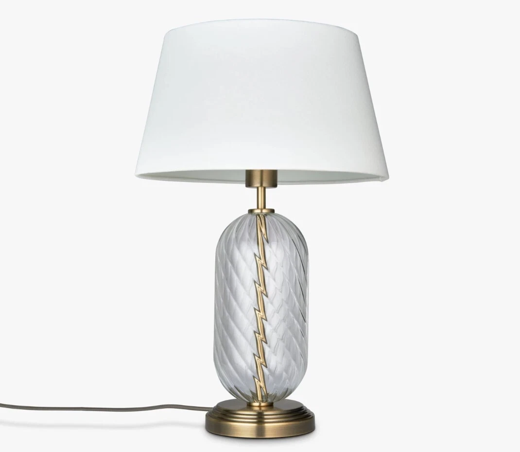 John Lewis Haverstock Table Lamp with Touch Control Glass Brass