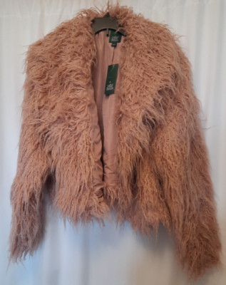 Women's Party Shag Faux Fur Jacket - Wild Fable XL light pink msrp $45
