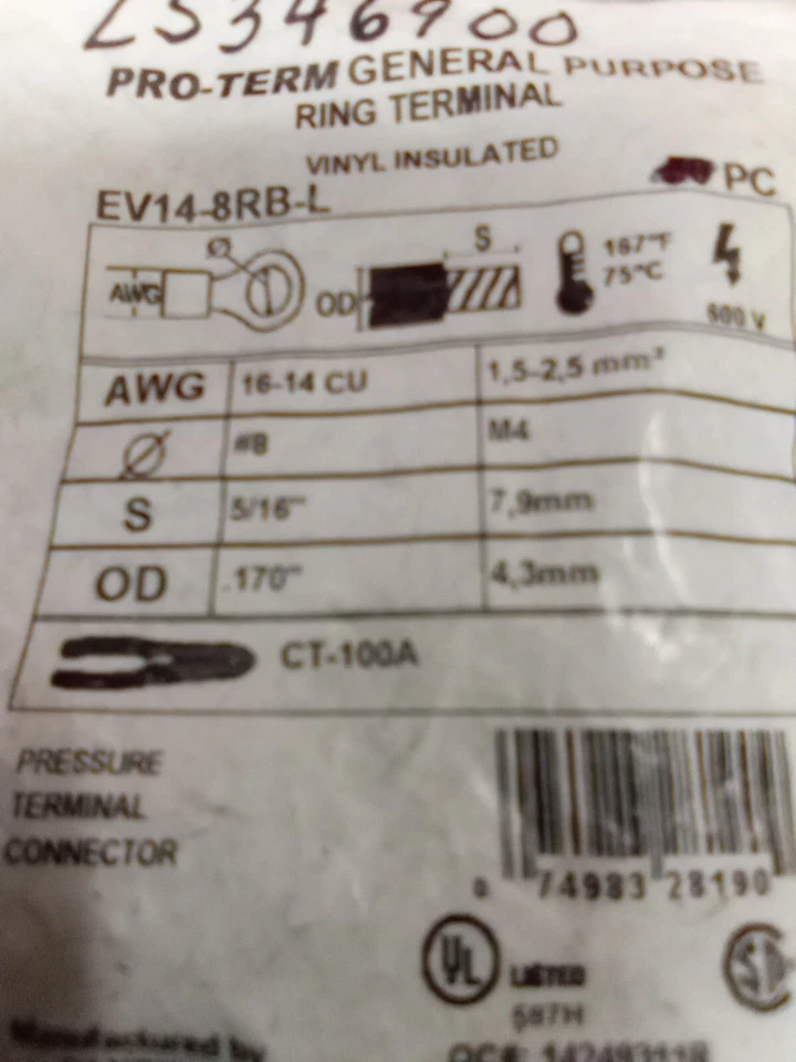 PANDUIT EV14-8RB-L. 45+ Pieces 16-14 CU - Image 4 of 4