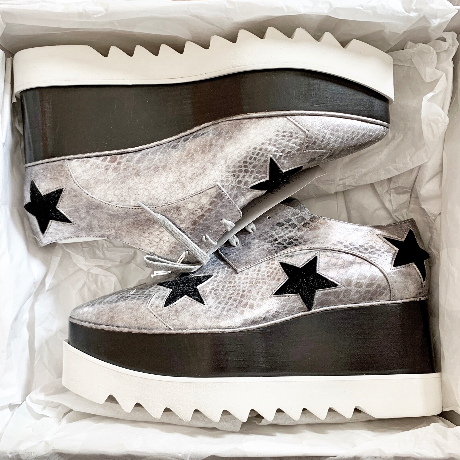 stella mccartney silver platform shoes